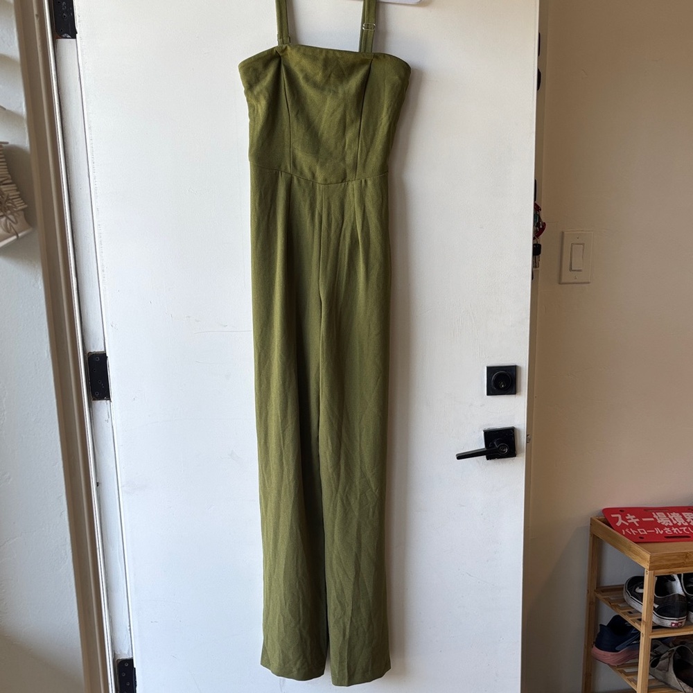 Wild Fable Olive Green Strapless Jumpsuit